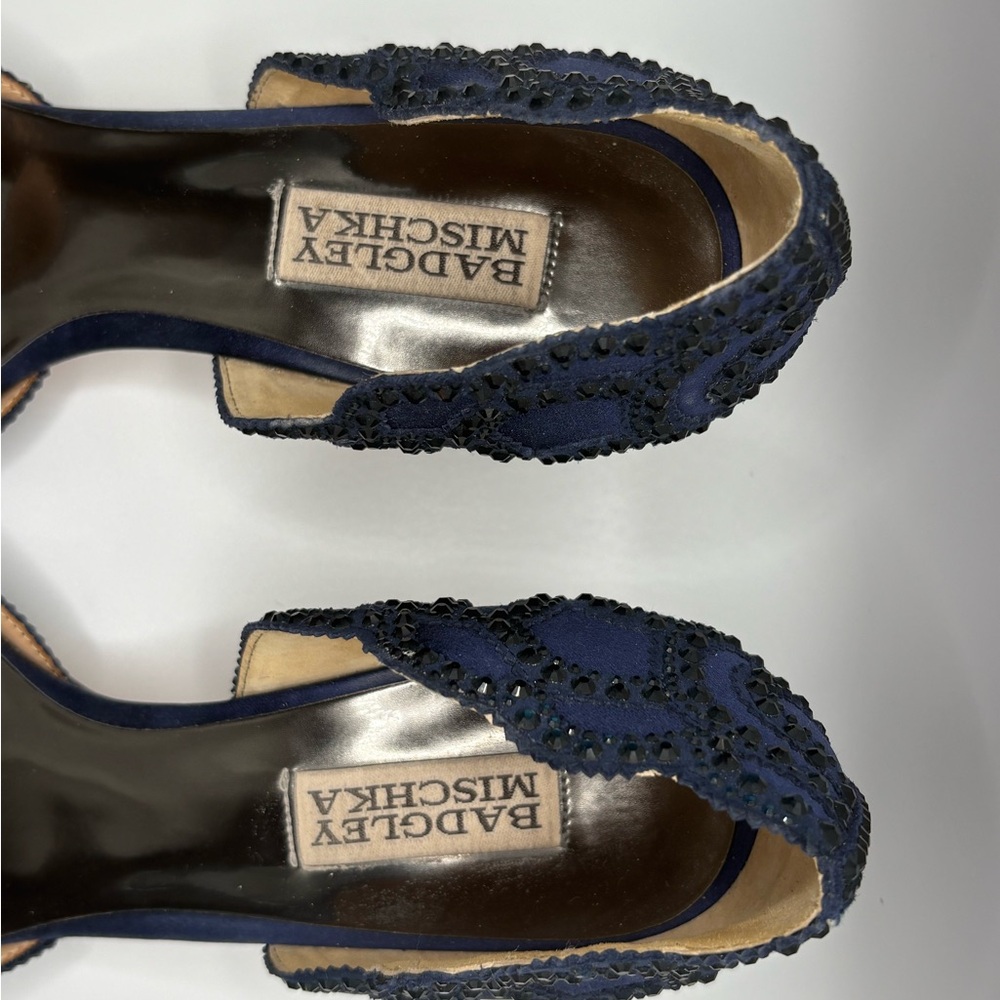 Badgley Mischka Blue Heels Elegant Design - Picture 2 of 7